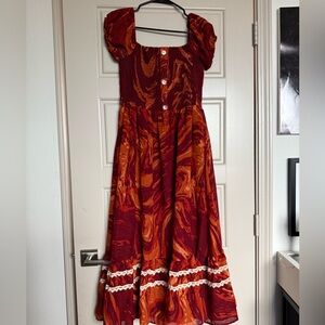 Elegant Red Midi Dress